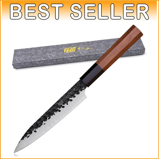 Ergonomic 5" Kitchen Utility Knife - Precision Paring with Rosewood Handle