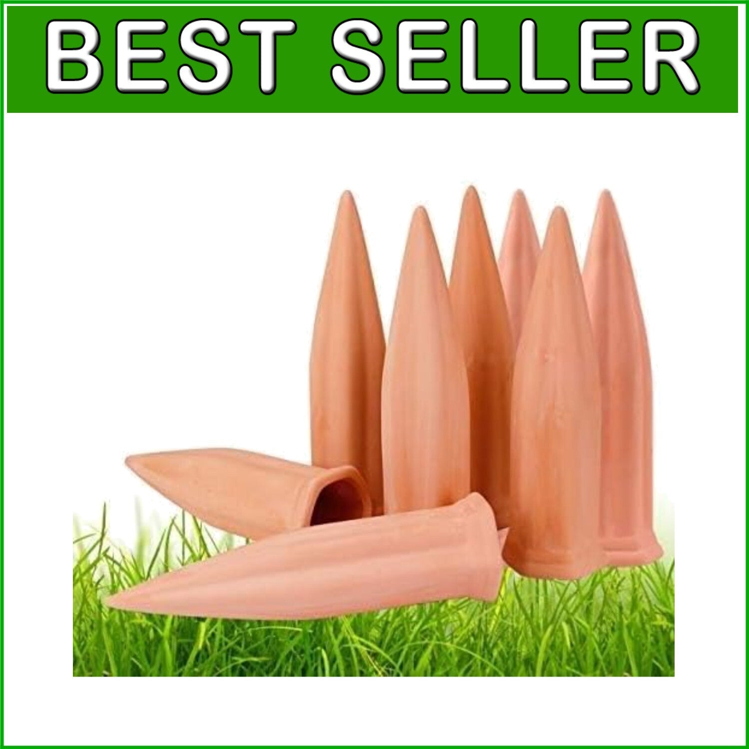 8-Pack Terracotta Self-Watering Stakes - Automatic Plant Waterers for Vacation