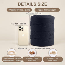 Load image into Gallery viewer, Durable 4mm Navy Macrame Craft Cord - 547yds for Wall Hangings and More
