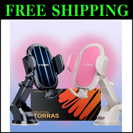 Lovely 2-Pack Phone Mounts for Cars - Secure Dashboard & Windshield Solution