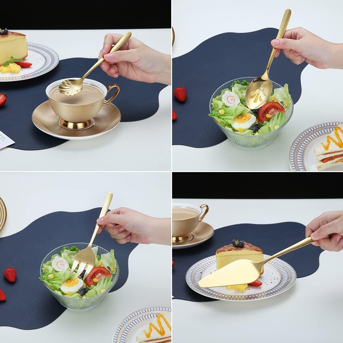 Elegant 46-Piece Gold Dining Set - High-Quality Stainless Steel & Ideal Gift