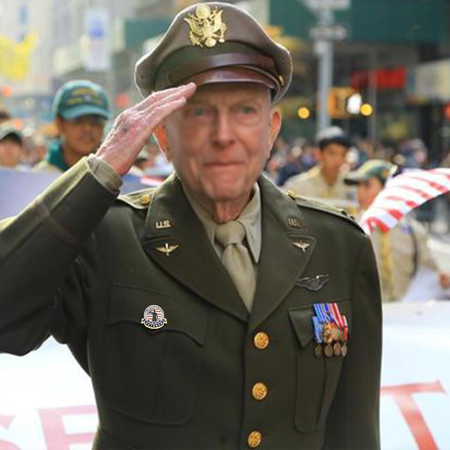 Patriotic American Flag Veteran Pins – 1 Inch Lapel Pin Brooch Set of 10-100