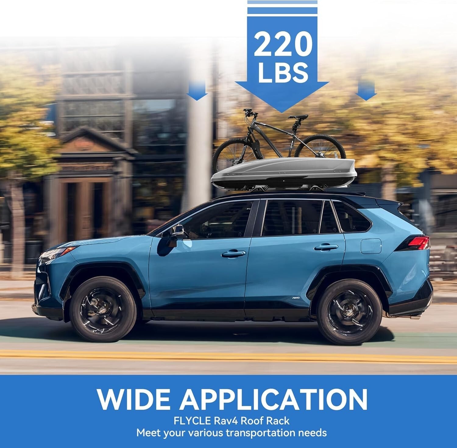 Maximize Adventure with 220LBS Roof Rack Cross Bars for 2019-2025 RAV4 Models
