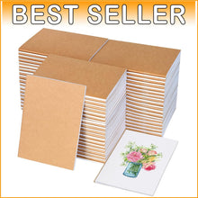 Load image into Gallery viewer, Portable 100 Count Mini Journals - 4.1" x 5.7" Kraft Notebooks for Creativity