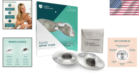 Maxi Silver Nipple Shields for Nursing - Soothe and Protect Cracked Nipples