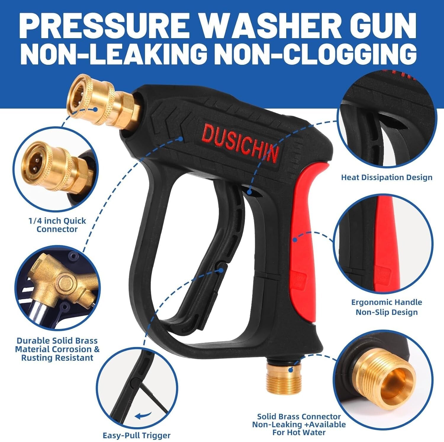 Adjustable Foam Cannon with Brass Nozzle Tips - Car Wash Power Cleaning Solution