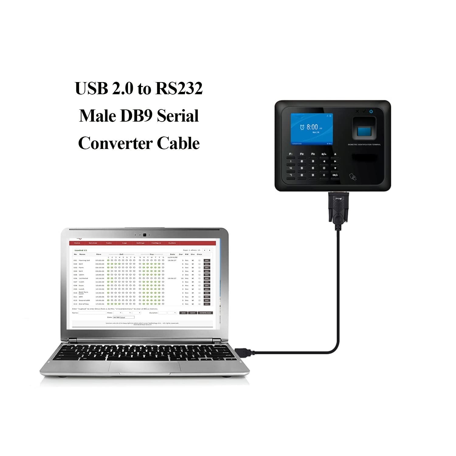 5FT USB 2.0 to RS-232 Cable - Connect Serial Devices Easily Across Platforms