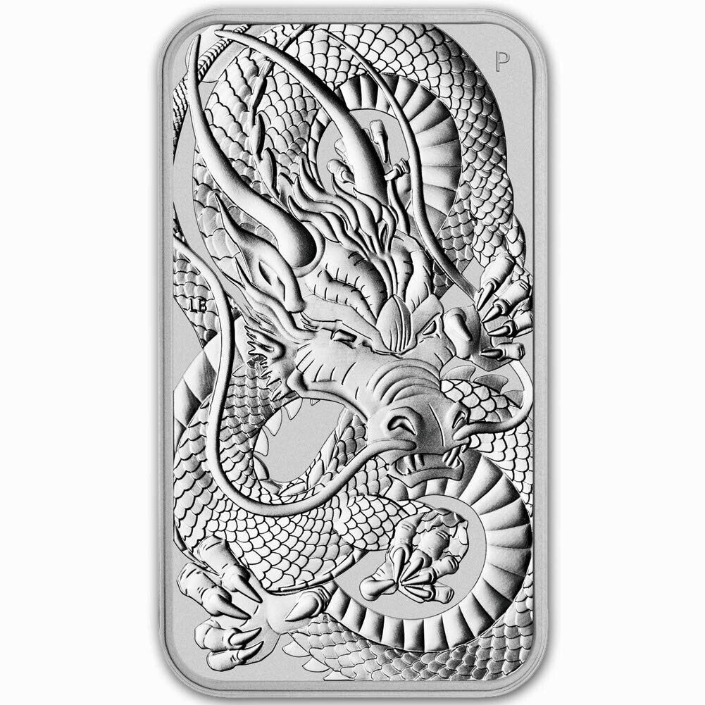 Dragon Series 1 oz Silver Bar - 99.99% Pure, Brilliant Uncirculated - Perth Mint