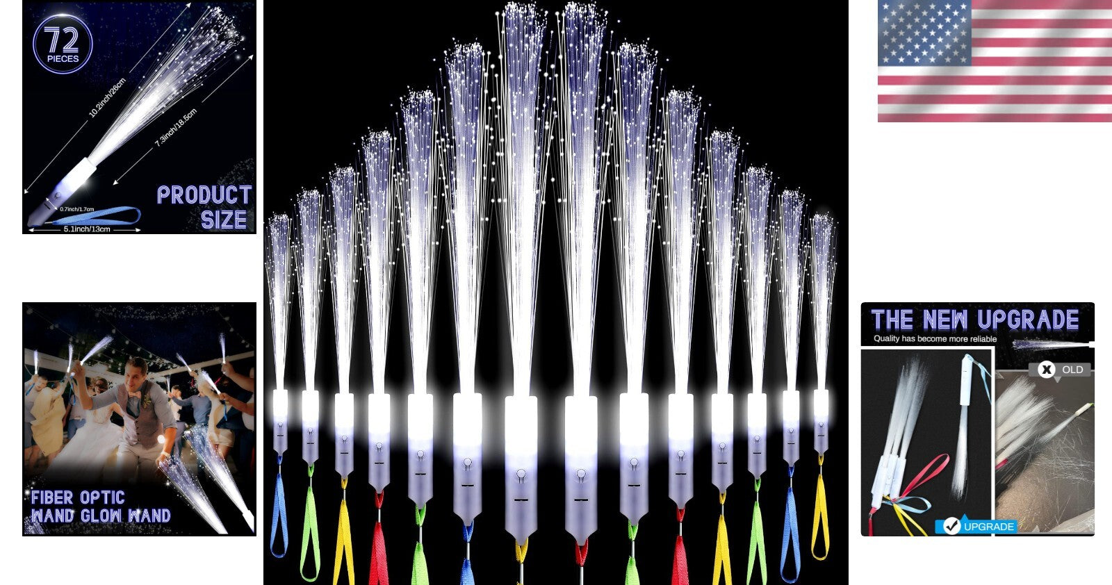 Durable 120-Piece Fiber Optic Glow Wands - Perfect for Weddings & Celebrations