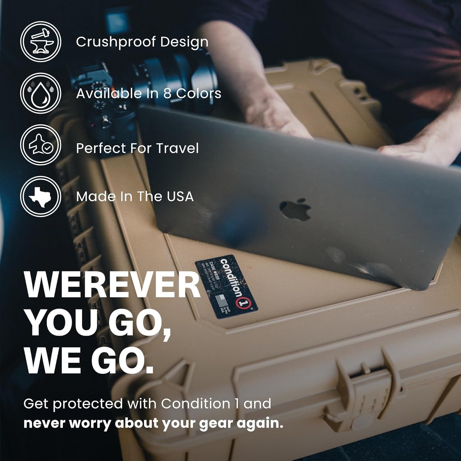 Durable 25-Inch Waterproof Travel Case with Custom Foam – Made in the USA