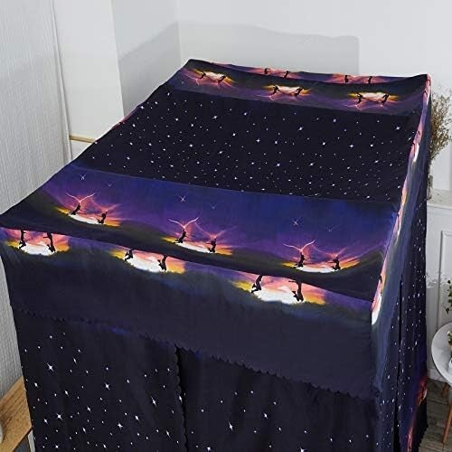 Elegant Galaxy-Themed Bed Curtain Canopy for Queen Size - Waterproof Design