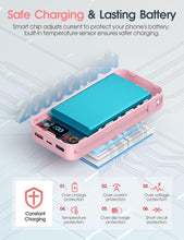 Load image into Gallery viewer, Compact Pink Power Bank 20000mAh with AC Plug &amp; USB-C: Travel-Friendly Charger