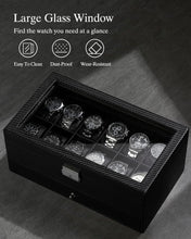 Load image into Gallery viewer, Luxury Faux Leather Watch Box – 12 Slots, Velvet Interior, Ideal Gift for Men