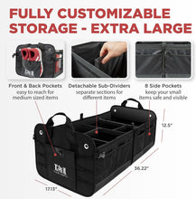 Load image into Gallery viewer, Lightweight Collapsible Car Trunk Organizer with 6 Compartments – Eco-Friendly