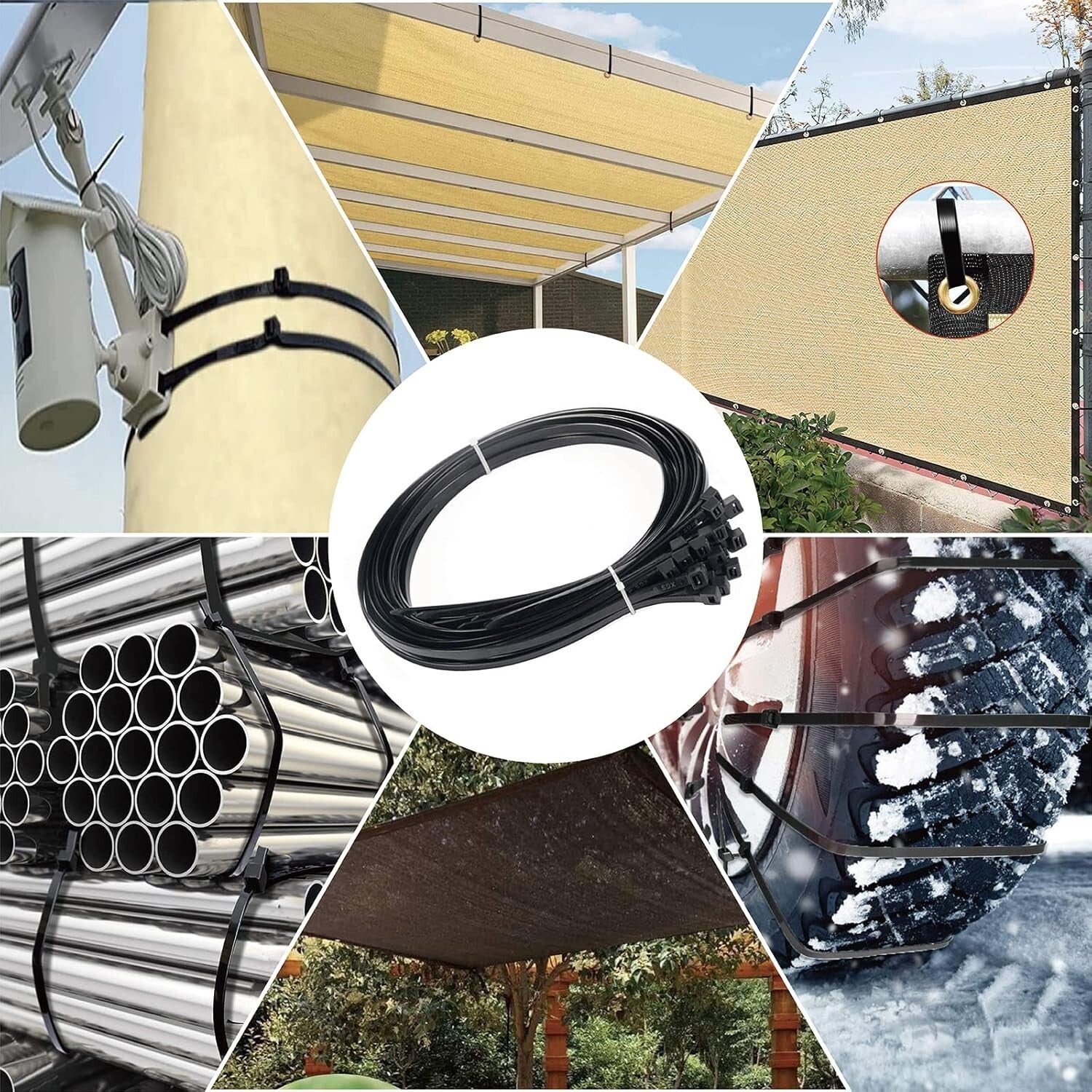 High-Strength 24 Inch Zip Ties, Black, 250 Pack - Perfect for Any Application