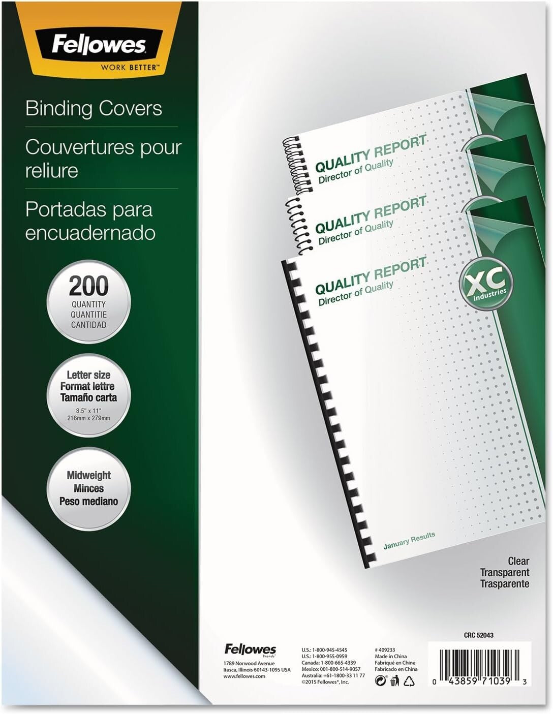 200 Pack Durable 8mil Clear PVC Binding Covers - For Documents & Presentations
