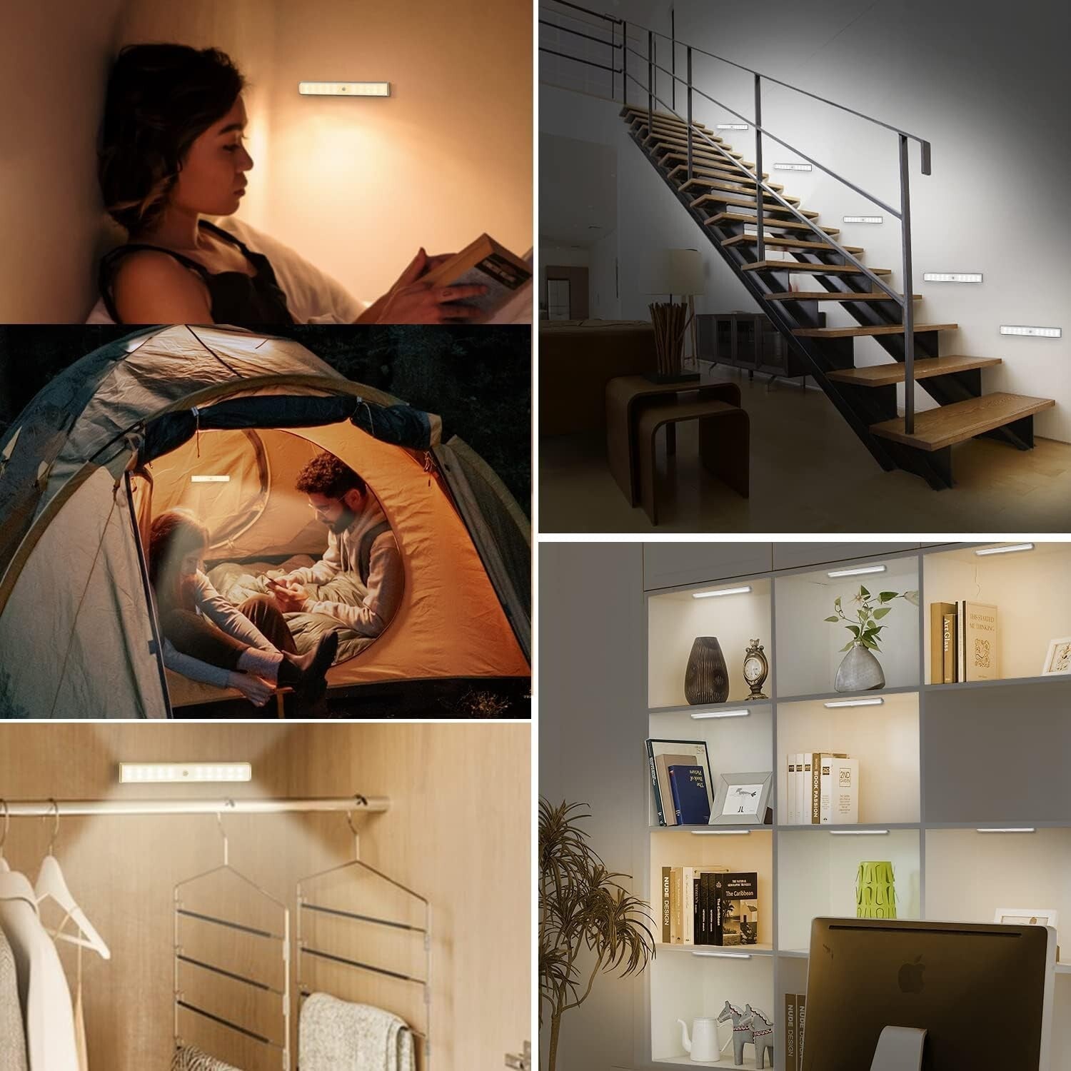 48 LED Rechargeable Under Cabinet Lights: Remote-Controlled RGB Color Changeable