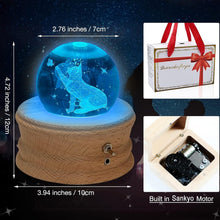 Load image into Gallery viewer, U R My Sunshine 3D Crystal Ball Music Box with LED Projection &amp; Wooden Base