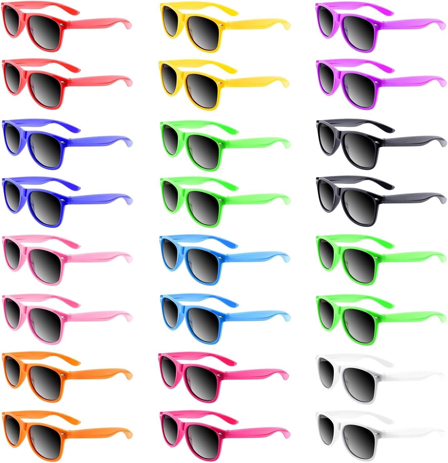 Ergonomic Bulk Neon Party Sunglasses - Fun Gifts for Kids and Adults (96 Packs)