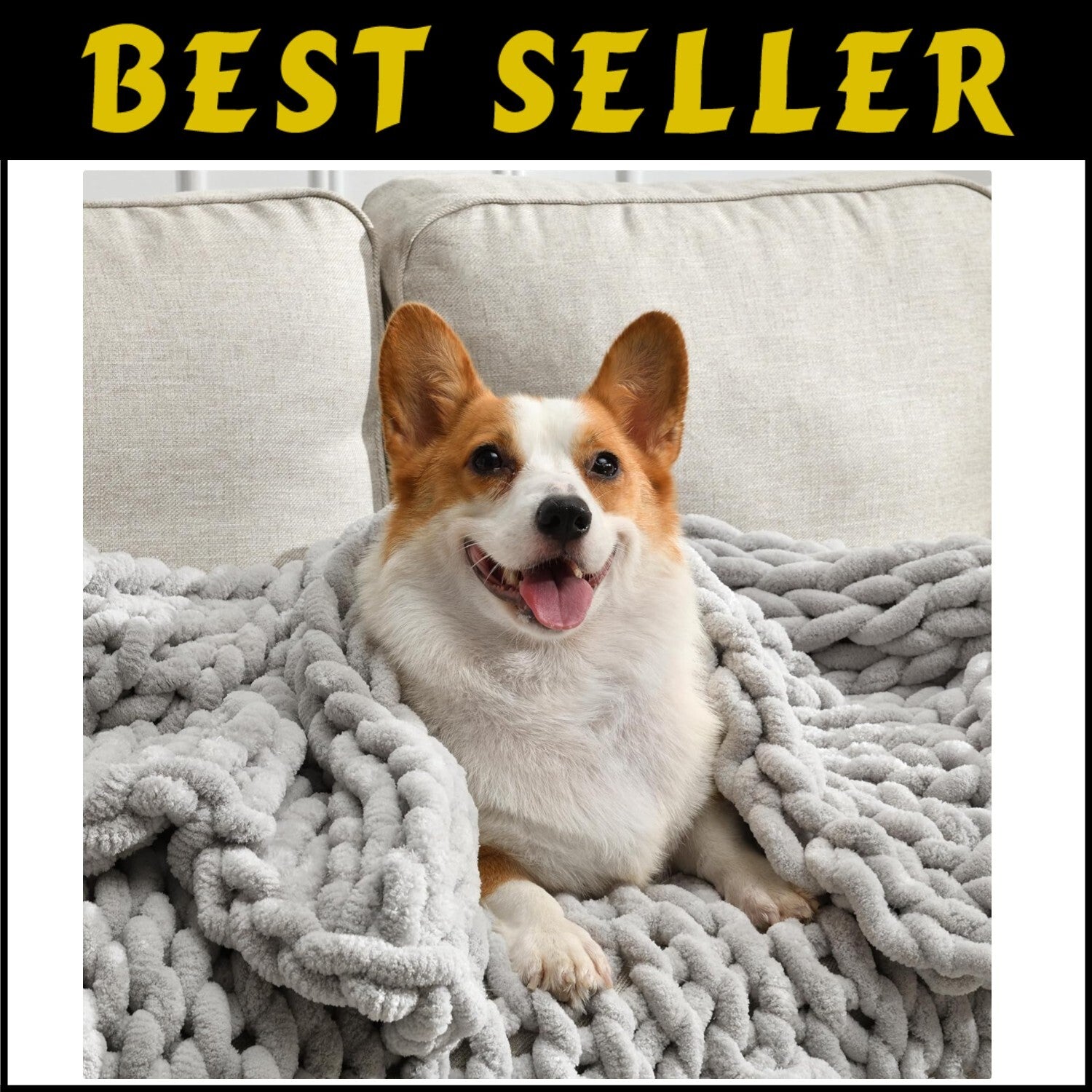 Aesthetic Boho Chunky Knit Blanket - Cozy 40x50 Inch Chenille Throw Gift Pack