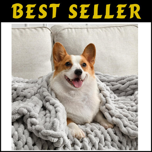 Aesthetic Boho Chunky Knit Blanket - Cozy 40x50 Inch Chenille Throw Gift Pack