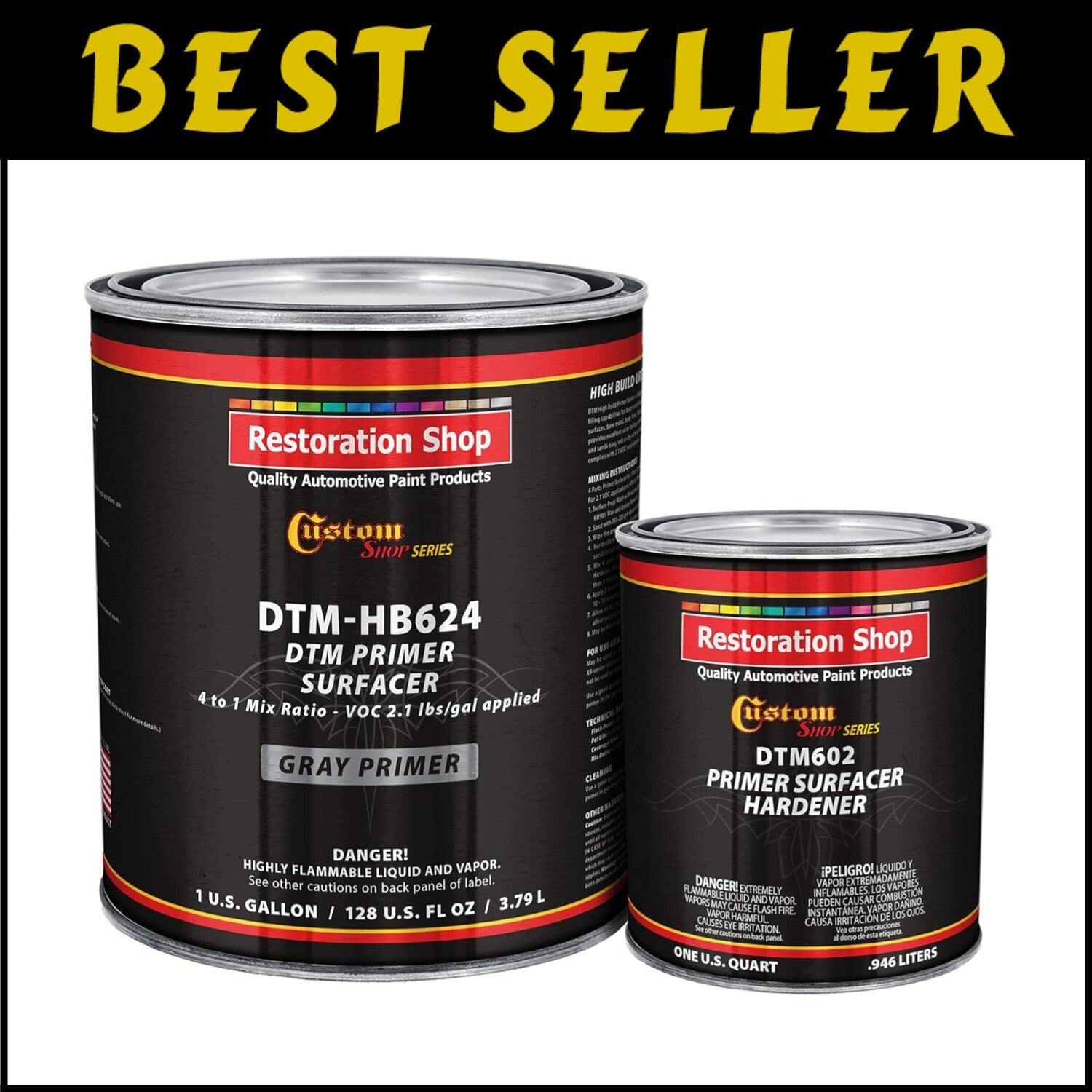 Fast-Drying Rust-Resistant 1.25 Gal Gray Primer & Hardener for Metal Surfaces