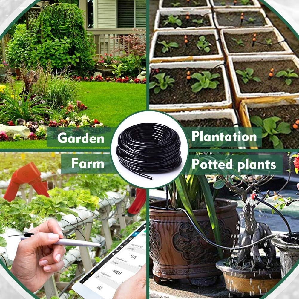 Space-Saving 1/4 Inch Drip Irrigation Tubing - Perfect for Gardens & Greenhouses