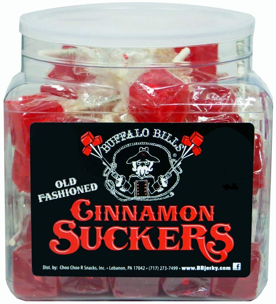 42 Candy Classics - Cube-Shaped Old Fashioned Cinnamon Lollipops Gift Tub