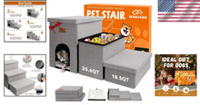 Load image into Gallery viewer, Wide Smok Gray Pet Steps - 3 Steps for High Beds &amp; Cars, Up to 200 lbs Capacity