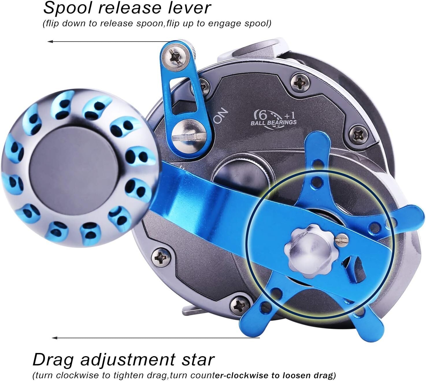 Durable Carbon Fiber Pull Fishing Reel with Double Ratchet System - Right-Handed