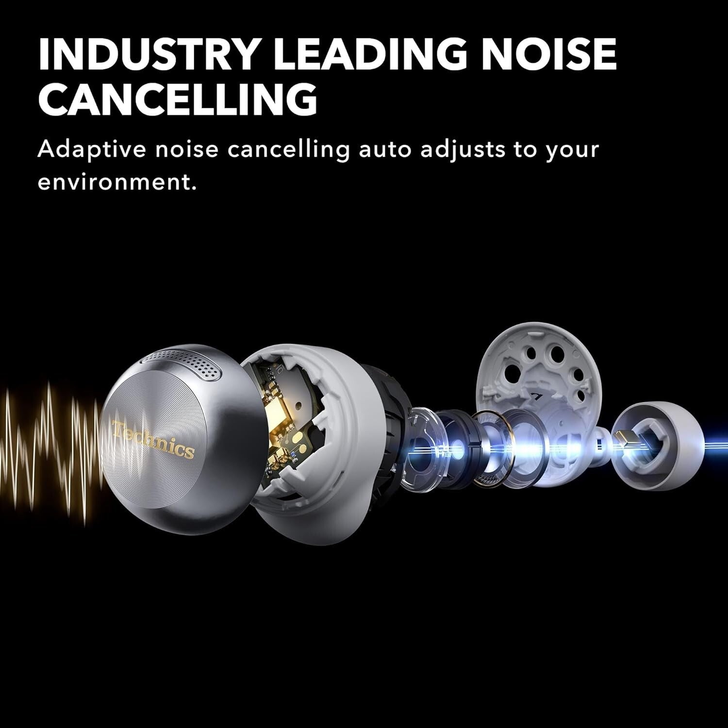 Dolby Atmos Wireless Earbuds with Adaptive Noise Cancelling - 10hr Battery Life