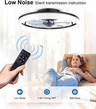 Load image into Gallery viewer, Quiet 20-Inch Ceiling Fan with Remote Control &amp; LED Light for Modern Spaces