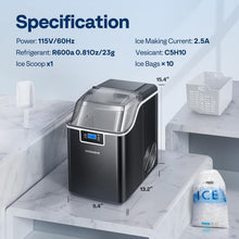 Load image into Gallery viewer, Self-Cleaning Nugget Ice Maker - Chewable Ice Production, 160W &amp; Easy Operation