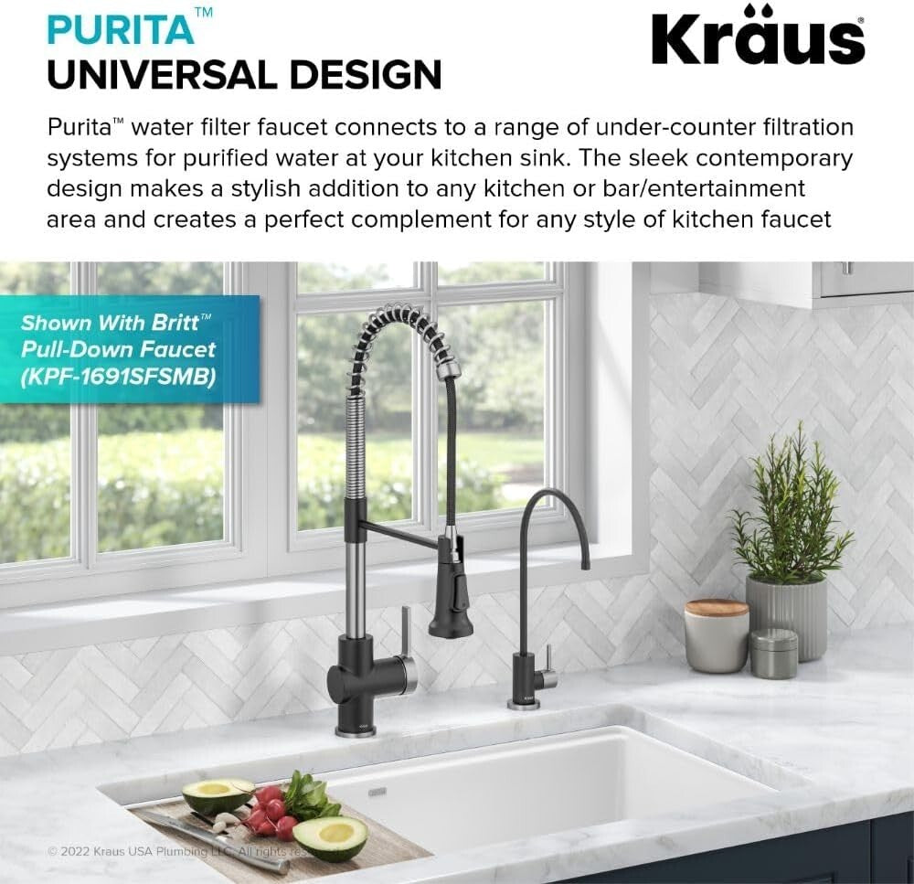 Durable Spot-Free Stainless Steel Drinking Water Faucet - Purita High-Arc Design