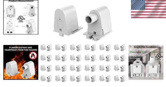 Easy-Install FA8 Non-Shunted Single Pin Sockets - 25-Pack for Fluorescent Lights