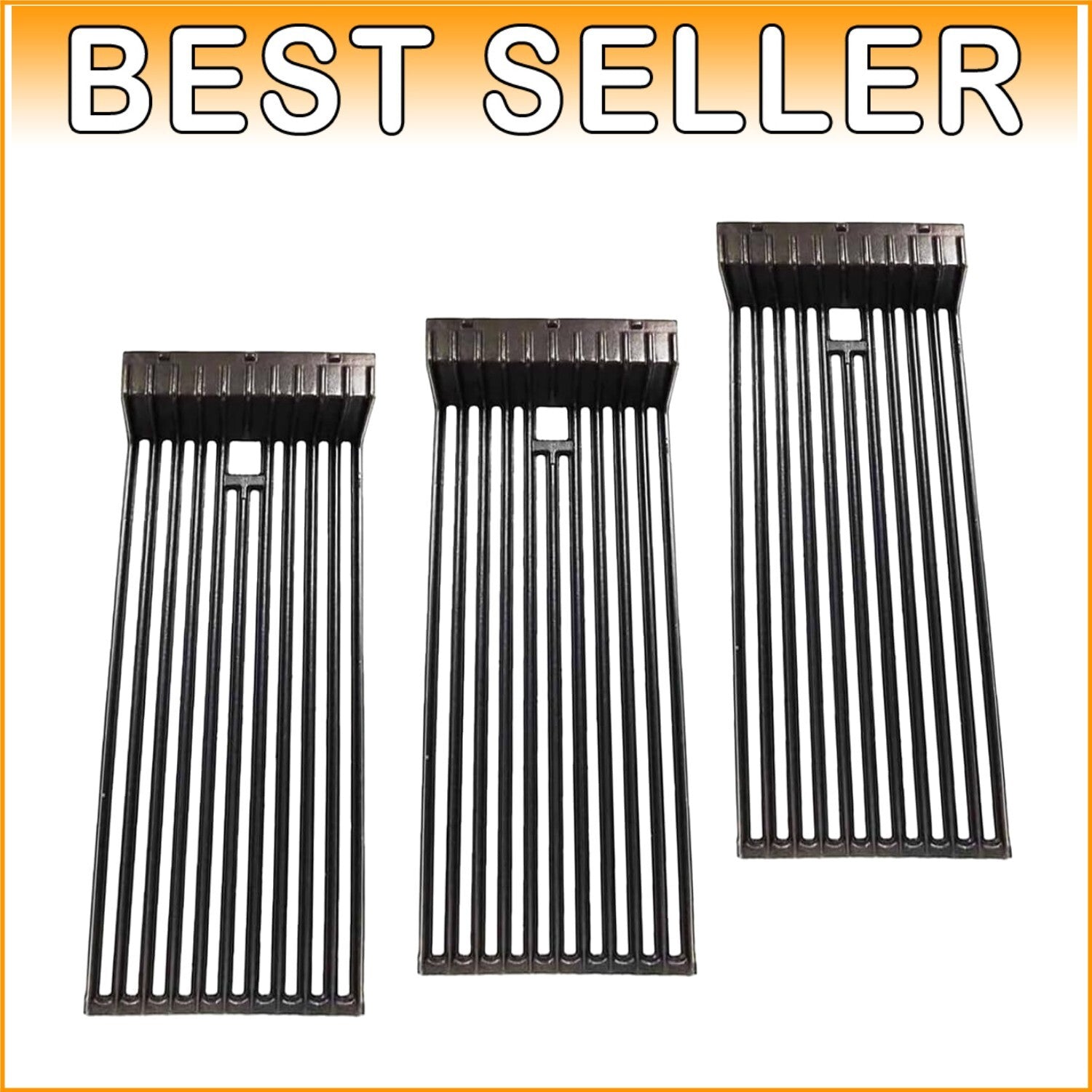 BroilMaster-Compatible Cast Iron Grates - 3-Pack with Heavy-Duty Performance