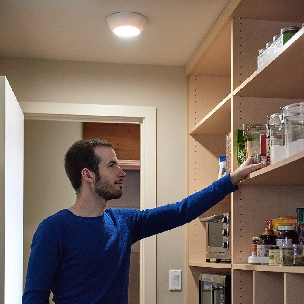 Beams MB990 300 Lumen LED Motion Sensor Ceiling Light, 2-Pack, Battery Operated