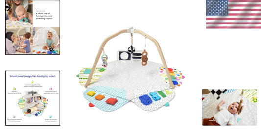 Award-Winning Montessori Activity Gym with Organic Cotton Teething Toys - 0+