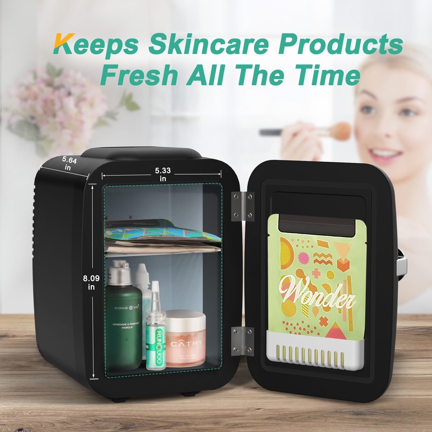 Stylish 4L ETL Certified Mini Fridge - Perfect for Skincare, Office, and Travel