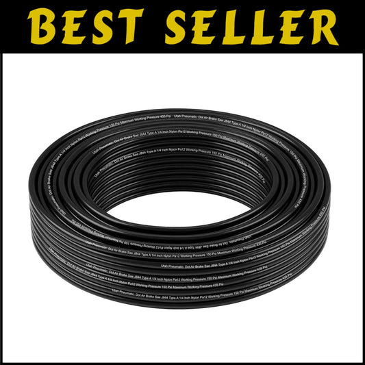 100 Feet 1/4" Air Line Tubing - Durable Nylon Hose for Extreme Conditions