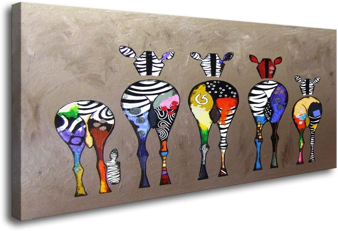 Decorative Zebra Painting - Lightweight Canvas Print for Living Room Beauty