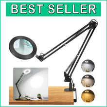 Load image into Gallery viewer, Hands-Free 10X Magnifying Glass with 3 Color Modes and Clamp for Detail Work
