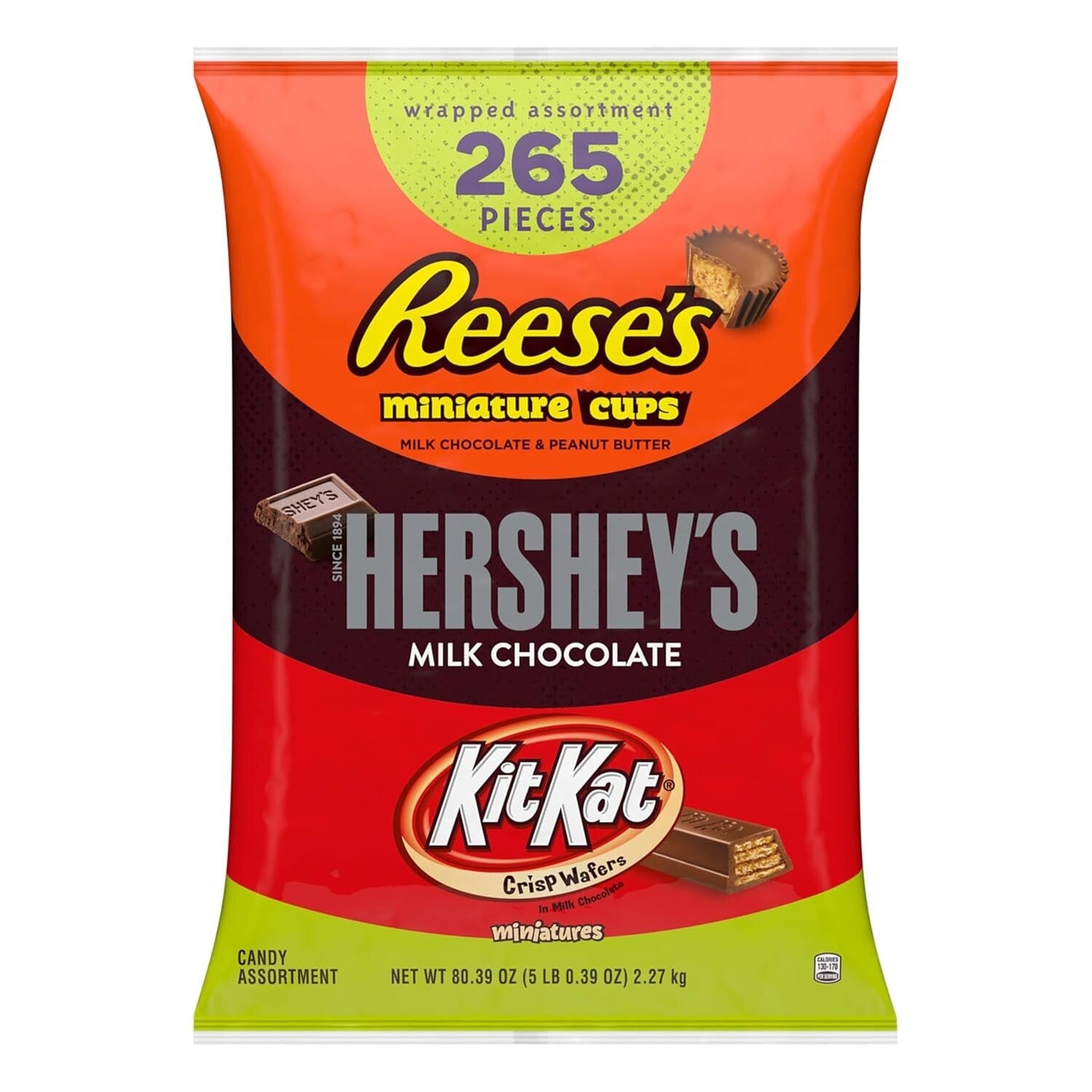 Delicious 80.39 oz Assorted KIT KAT & REESE'S for Every Occasion - 265 Treats