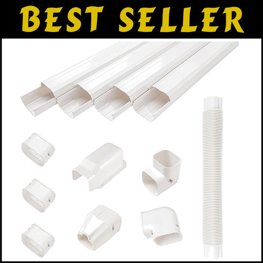 Decorative PVC Mini Split Line Set Cover Kit - 15ft for Stylish AC Installations