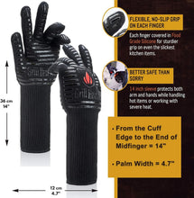 Load image into Gallery viewer, Premium BBQ Gloves - 1472°F Heat Resistant Grilling Gloves for Maximum Safety