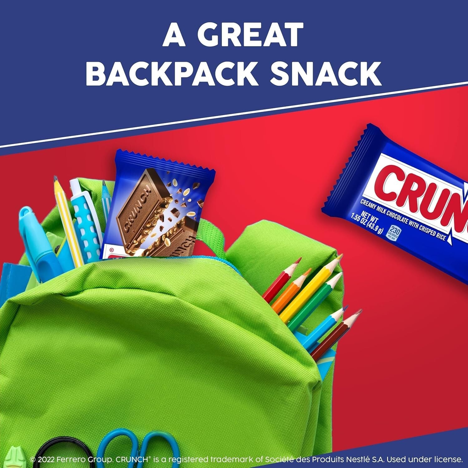 Delicious Milk Chocolate and Crisped Rice Bars - Full Size 1.55 oz, 36 Count