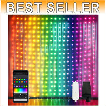 Load image into Gallery viewer, App-Controlled 400 LED Color Changing Curtain Lights - 6.5x6.5ft for All Seasons