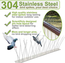 Load image into Gallery viewer, 200ft Premium Stainless Steel Bird Spikes - Strong Protection Against Birds