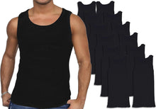 Load image into Gallery viewer, Men's X-Large Cotton Tank Tops - 12-Pack in Classic Black for Ultimate Comfort