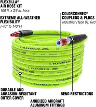 Load image into Gallery viewer, ZillaGreen 3/8 in. Air Hose - Flexible Hybrid with ColorConnex Coupler, 100 ft.